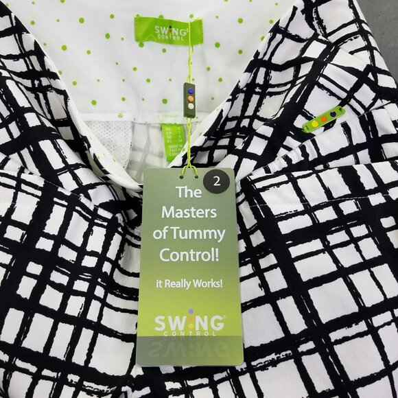 Swing Control Pants Women's 2 Paint Stripe Print Black & White Mid-Rise Golf NEW - Picture 11 of 16